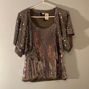 August Silk 2 piece women’s tank top and cover up set sparkly